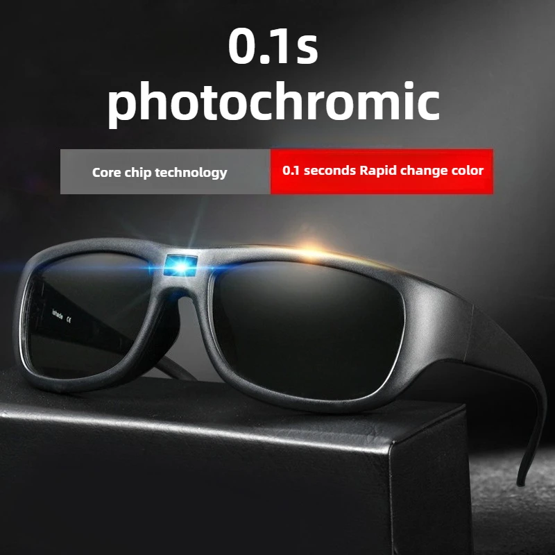 Sports Riding 0.1s Intelligent Photochromic Sunglasses for Men TR90 Change Color Polarized Lens Shades UV400 Fishing Sun Glasses 
Sports Riding 0.1s Intelligent Photochromic Sunglasses for Men TR90 Change Color Polarized Lens Shades UV400 Fishing Sun Glasses
