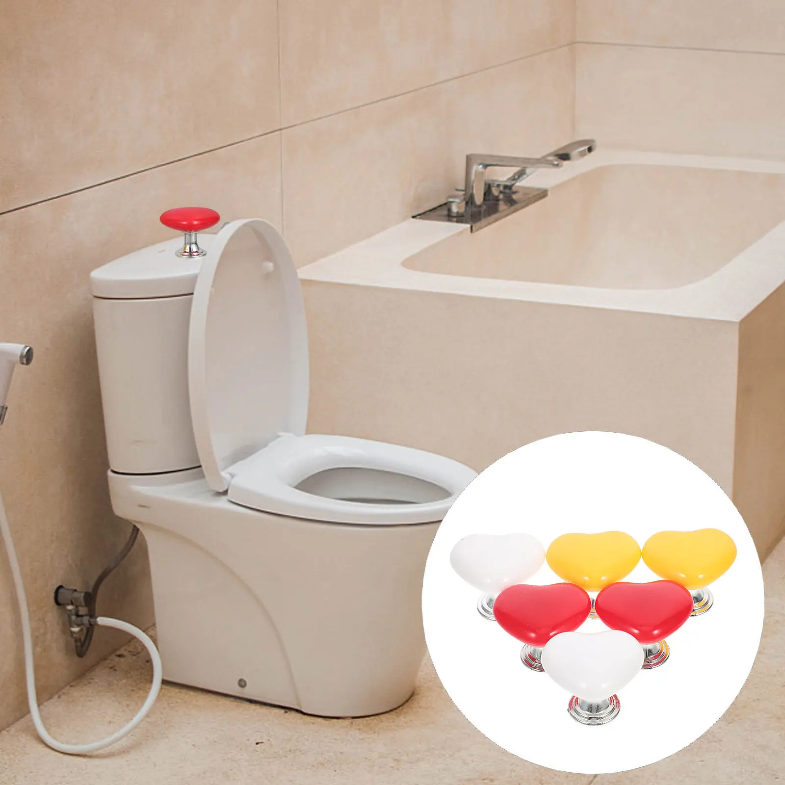 6Pcs Plastic Heart Toilet Tank Button Flush Replacement Toilet Button Pusher Nail Protection Accessory Cabinet Pull Handle
6Pcs Plastic Heart Toilet Tank Button Flush Replacement Toilet Button Pusher Nail Protection Accessory Cabinet Pull Handle