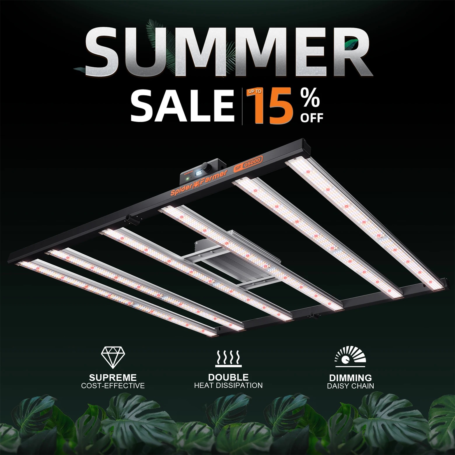 Spider Farmer G5000 480W Full Spectrum LED Grow Light Commercial CO2 Indoor Hydroponics for Seedling Vegetation Flowering Plants
Spider Farmer G5000 480W Full Spectrum LED Grow Light Commercial CO2 Indoor Hydroponics for Seedling Vegetation Flowering Plants