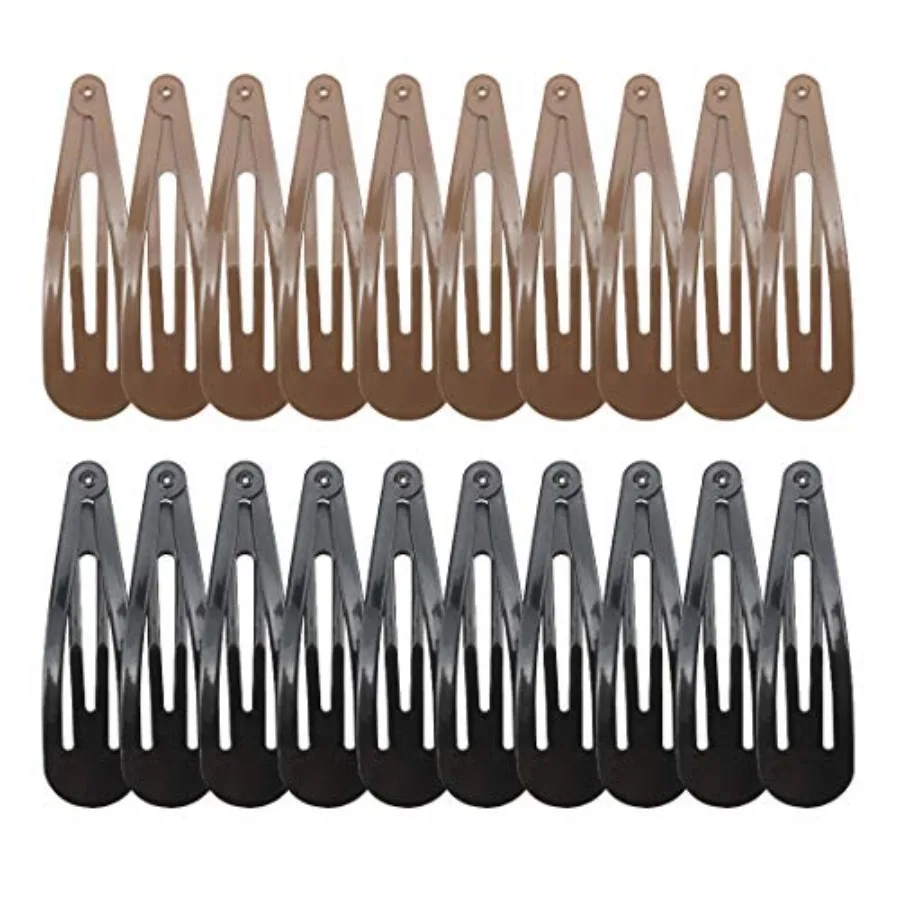 Hair clips for daily use, metal with no-slip grip, black and brown, 2.7-inch big size, 20 pieces
Hair clips for daily use, metal with no-slip grip, black and brown, 2.7-inch big size, 20 pieces