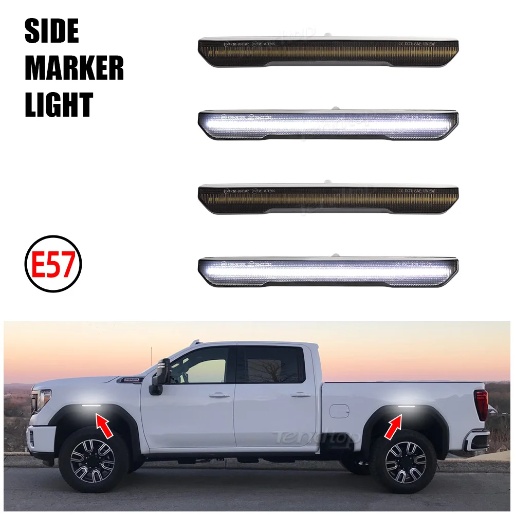 4 шт. для GMC Sierra 2500HD 3500HD Pickup 2020-2024, белая фотовспышка, боковой маркер, фотовспышка, передний задний бампер, лампа для крыла
4 шт. для GMC Sierra 2500HD 3500HD Pickup 2020-2024, белая фотовспышка, боковой маркер, фотовспышка, передний задний бампер, лампа для крыла