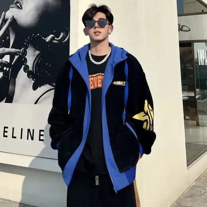 Autumn Winter Thi Hooded Patchwork Fce Loose Jaet Sweatirt for Teenage Boys Students Cotton Blend Long Sve Coat
Autumn Winter Thi Hooded Patchwork Fce Loose Jaet Sweatirt for Teenage Boys Students Cotton Blend Long Sve Coat