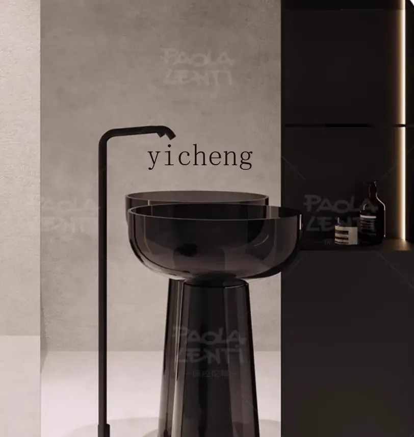 Floor standing circular integrated floor standing crystal washbasin, simple color transparent resin column basin
Floor standing circular integrated floor standing crystal washbasin, simple color transparent resin column basin