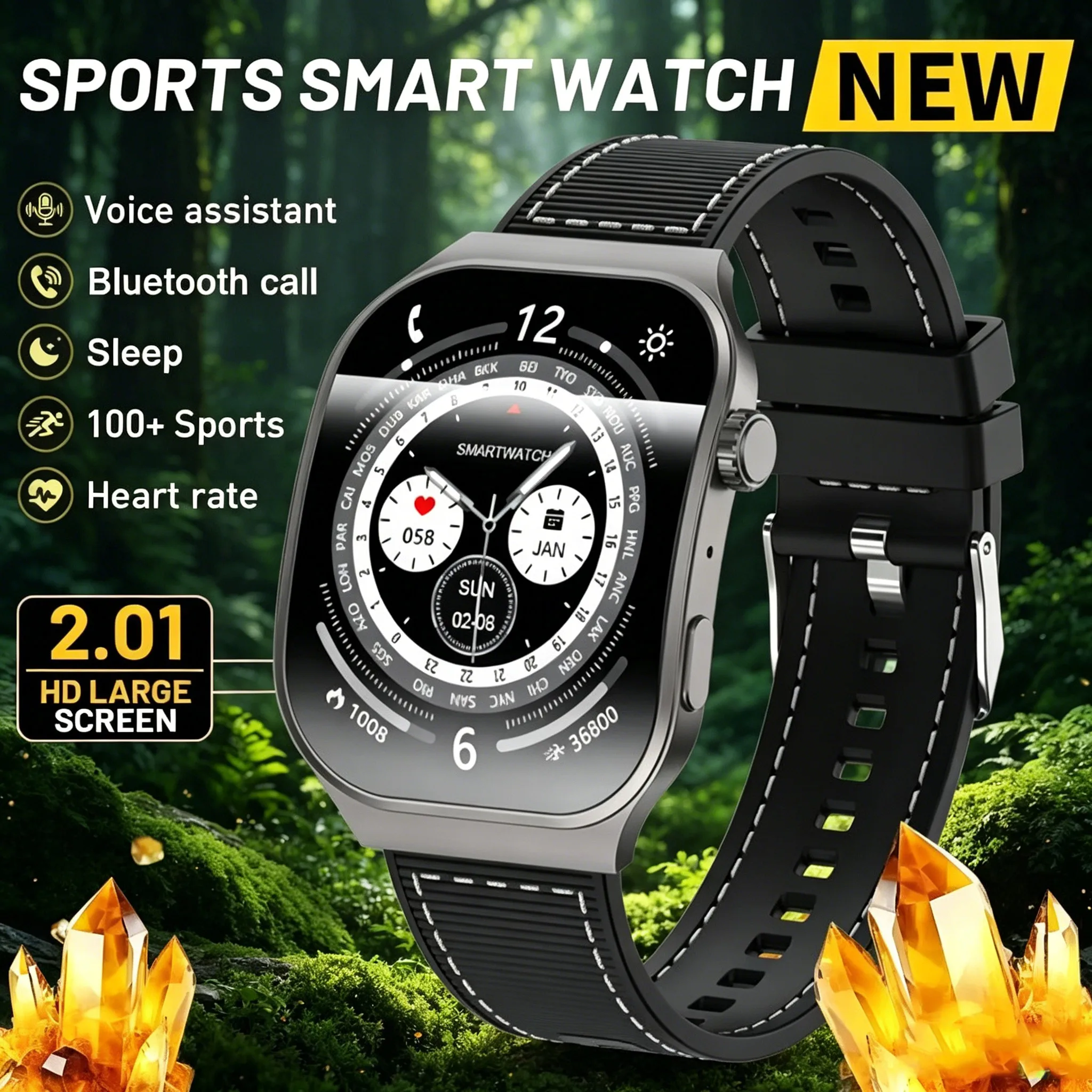 2026 New Curved Screen 2.01" HD Men Smart Watch Bluetooth Call for Men Sports Watch Health Monitor Smart Watch for Android iOS
2026 New Curved Screen 2.01" HD Men Smart Watch Bluetooth Call for Men Sports Watch Health Monitor Smart Watch for Android iOS