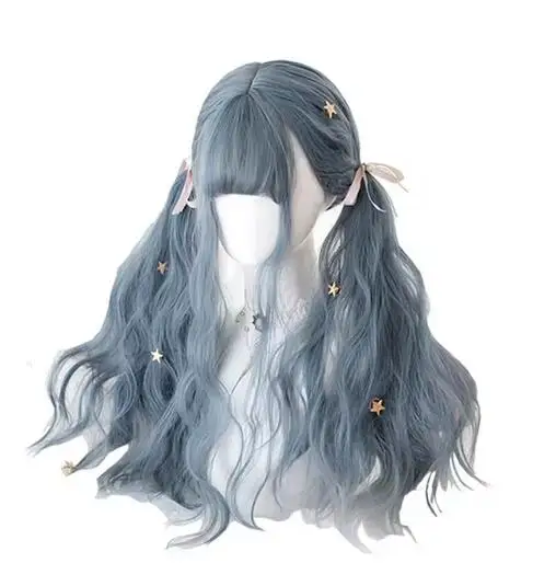 wig Long Blue Mix Grey Lolita Wigs Dusty Blue Wavy Harajuku Cosplay Wig Heat Resistant Synthetic Hair Halloween
wig Long Blue Mix Grey Lolita Wigs Dusty Blue Wavy Harajuku Cosplay Wig Heat Resistant Synthetic Hair Halloween