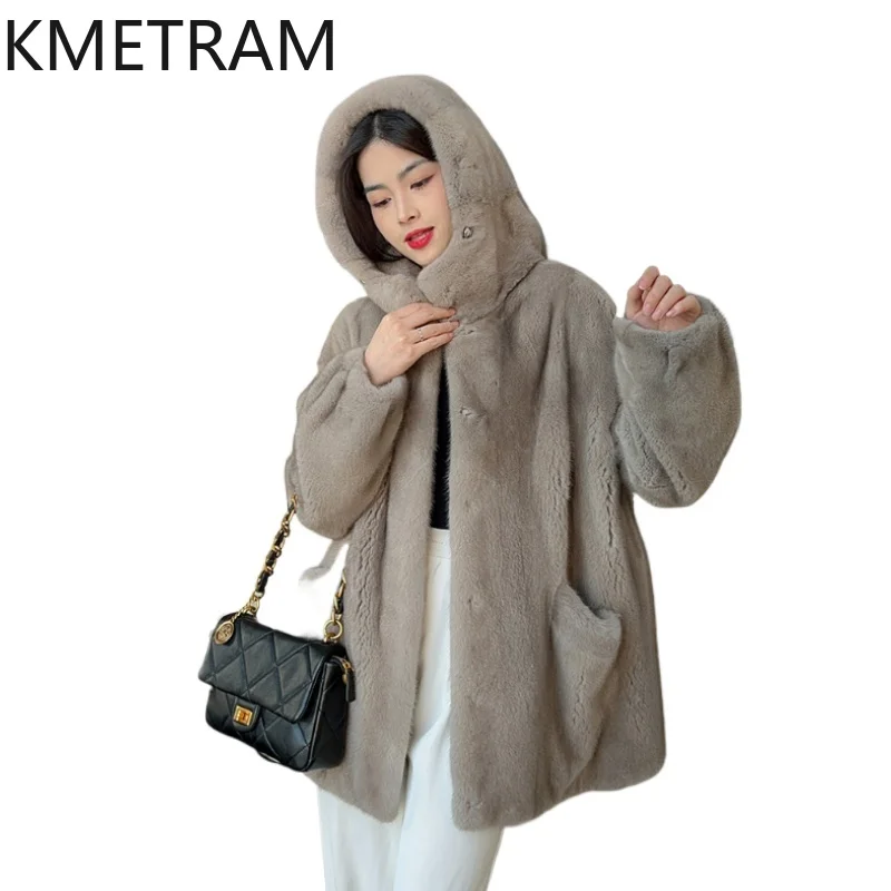 KMETRAM Женская модная зимняя куртка из 100% натурального меха норки класса «Вельвет», с капюшоном, 2026
KMETRAM Женская модная зимняя куртка из 100% натурального меха норки класса «Вельвет», с капюшоном, 2026