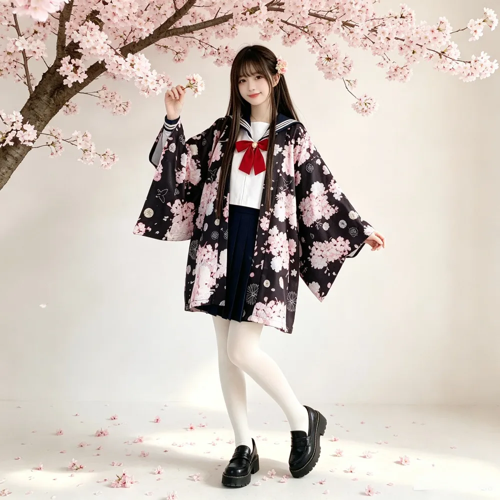 Cute Pink Sakura Cat Haori Kimono Cardigan,3/4 Sleeve Lolita Cape for Anime Cosplay,JK Daily Outfit,Festival & Stage Performance
Cute Pink Sakura Cat Haori Kimono Cardigan,3/4 Sleeve Lolita Cape for Anime Cosplay,JK Daily Outfit,Festival & Stage Performance