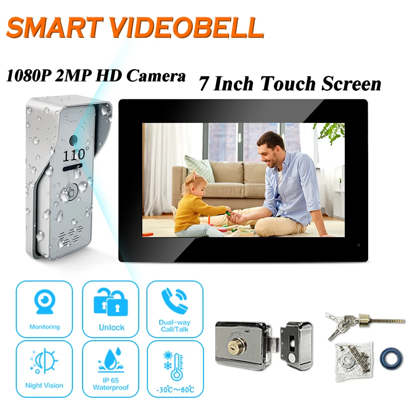 Лидер продаж, комплект для виллы с кабелем, 7-дюймовый экран, Smart life, Wi-Fi, 1080P HD, умный видеодомофон, дверной звонок, Система домофона, водонепроницаемая
Лидер продаж, комплект для виллы с кабелем, 7-дюймовый экран, Smart life, Wi-Fi, 1080P HD, умный видеодомофон, дверной звонок, Система домофона, водонепроницаемая