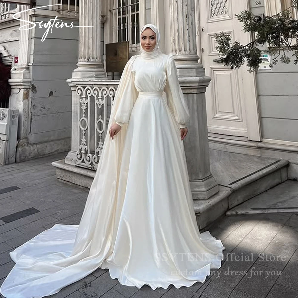 SSYTENS Elegnt Muslim Wedding Dresses Long Sleeves Bride Dress with Cape Robe De Mariée Dubai Formal Prom Party Gowns Customized
SSYTENS Elegnt Muslim Wedding Dresses Long Sleeves Bride Dress with Cape Robe De Mariée Dubai Formal Prom Party Gowns Customized