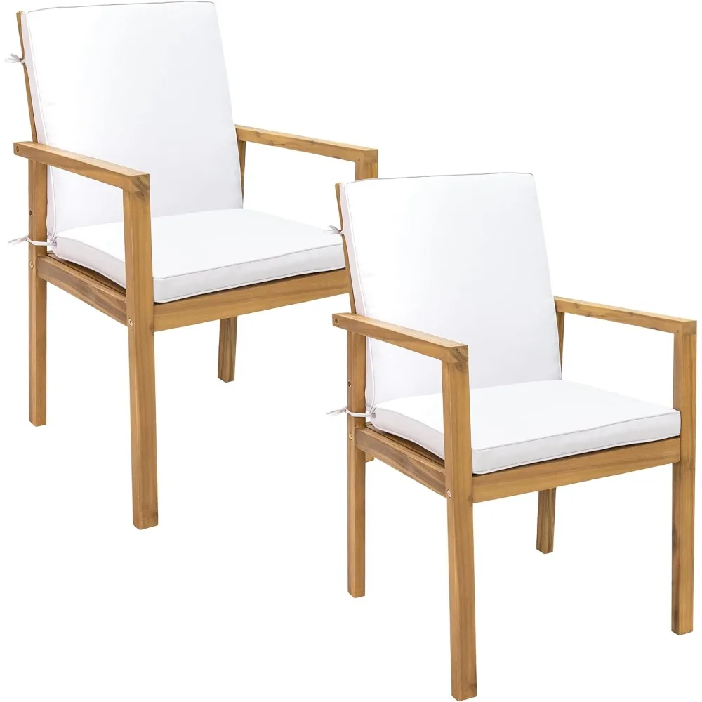 Outdoor Dining Chairs Set of 2 - Rodanthe Patio Chairs with Cushions - Acacia Wood Outdoor Seating
Outdoor Dining Chairs Set of 2 - Rodanthe Patio Chairs with Cushions - Acacia Wood Outdoor Seating