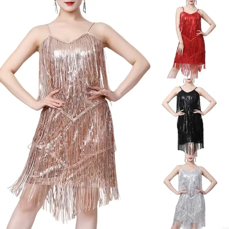 Womens Latin Dress Ballroom Dance Dress Fashion Sequins Dress Cha Cha Dance Outfit Latin Dance Costume Tangos Dress 6XDA
Womens Latin Dress Ballroom Dance Dress Fashion Sequins Dress Cha Cha Dance Outfit Latin Dance Costume Tangos Dress 6XDA