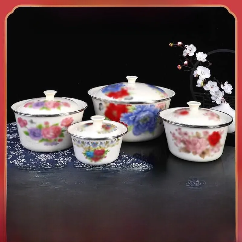 Thickened Enamel Hand Washing Bowl with Lid Multi-Purpose Basin Enamel Cover Basin Retro Floral Pattern round Shape for Adults
Thickened Enamel Hand Washing Bowl with Lid Multi-Purpose Basin Enamel Cover Basin Retro Floral Pattern round Shape for Adults