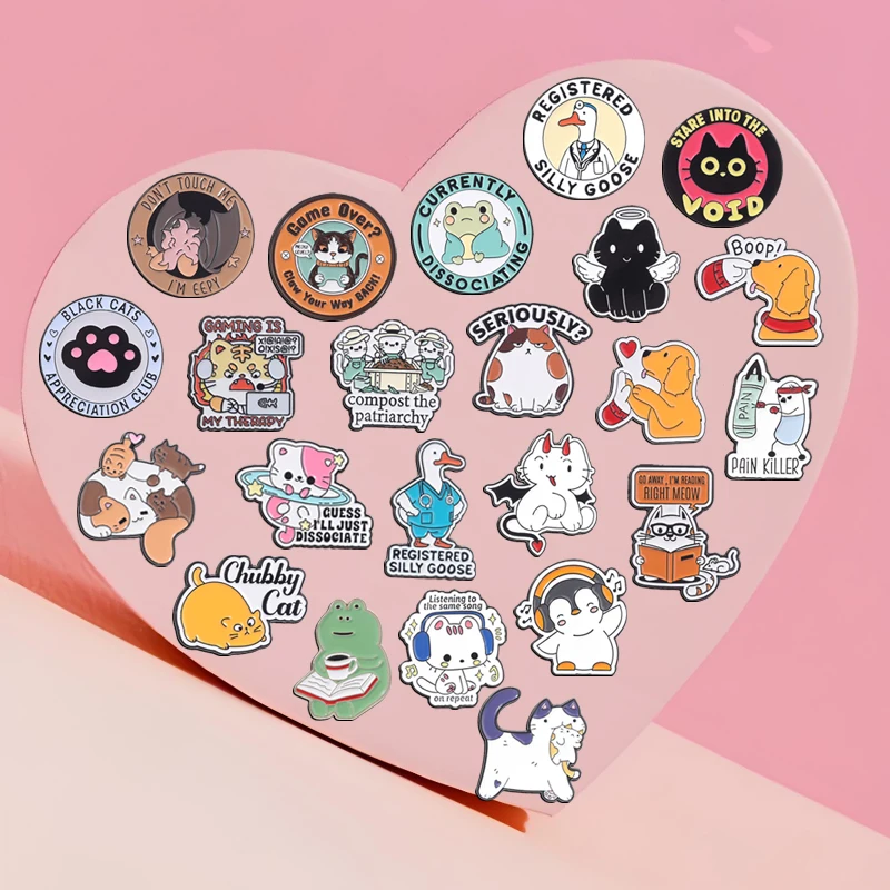 Funny Animal Quotes Enamel Pins Cartoon Chubby Cat Golden Retriever Raccoon Bat Pun Brooches Lapel Badge Jewelry Gift for Friend
Funny Animal Quotes Enamel Pins Cartoon Chubby Cat Golden Retriever Raccoon Bat Pun Brooches Lapel Badge Jewelry Gift for Friend