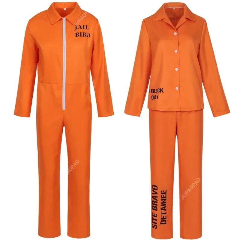 Men's and Women's Prison Costumes with Letter Printed Long Sleeved Prison Cosplay Suitable for Halloween Party Cosplay Costumes
Men's and Women's Prison Costumes with Letter Printed Long Sleeved Prison Cosplay Suitable for Halloween Party Cosplay Costumes