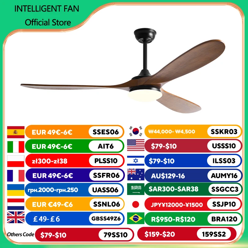 60 70 Inch Large Ceiling Fan Only Remote Control DC Motor Reverse Wood Blades Fans Lighting High Quanlity Design Wooden Fans
60 70 Inch Large Ceiling Fan Only Remote Control DC Motor Reverse Wood Blades Fans Lighting High Quanlity Design Wooden Fans