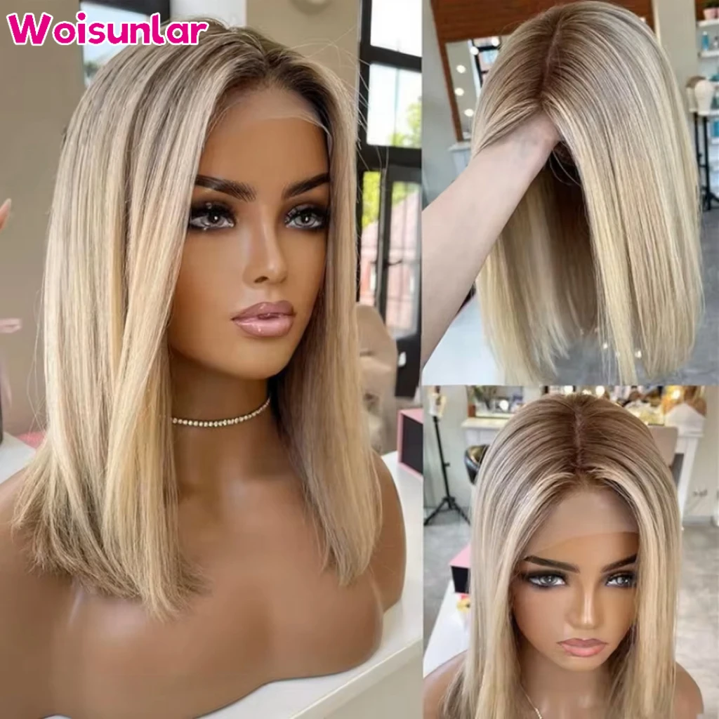 Highlight Brown and 613 and Blonde Front Lace wig human hair 13x4 Transparent Lace Straight bob Human hair wig Black Women wigs
Highlight Brown and 613 and Blonde Front Lace wig human hair 13x4 Transparent Lace Straight bob Human hair wig Black Women wigs