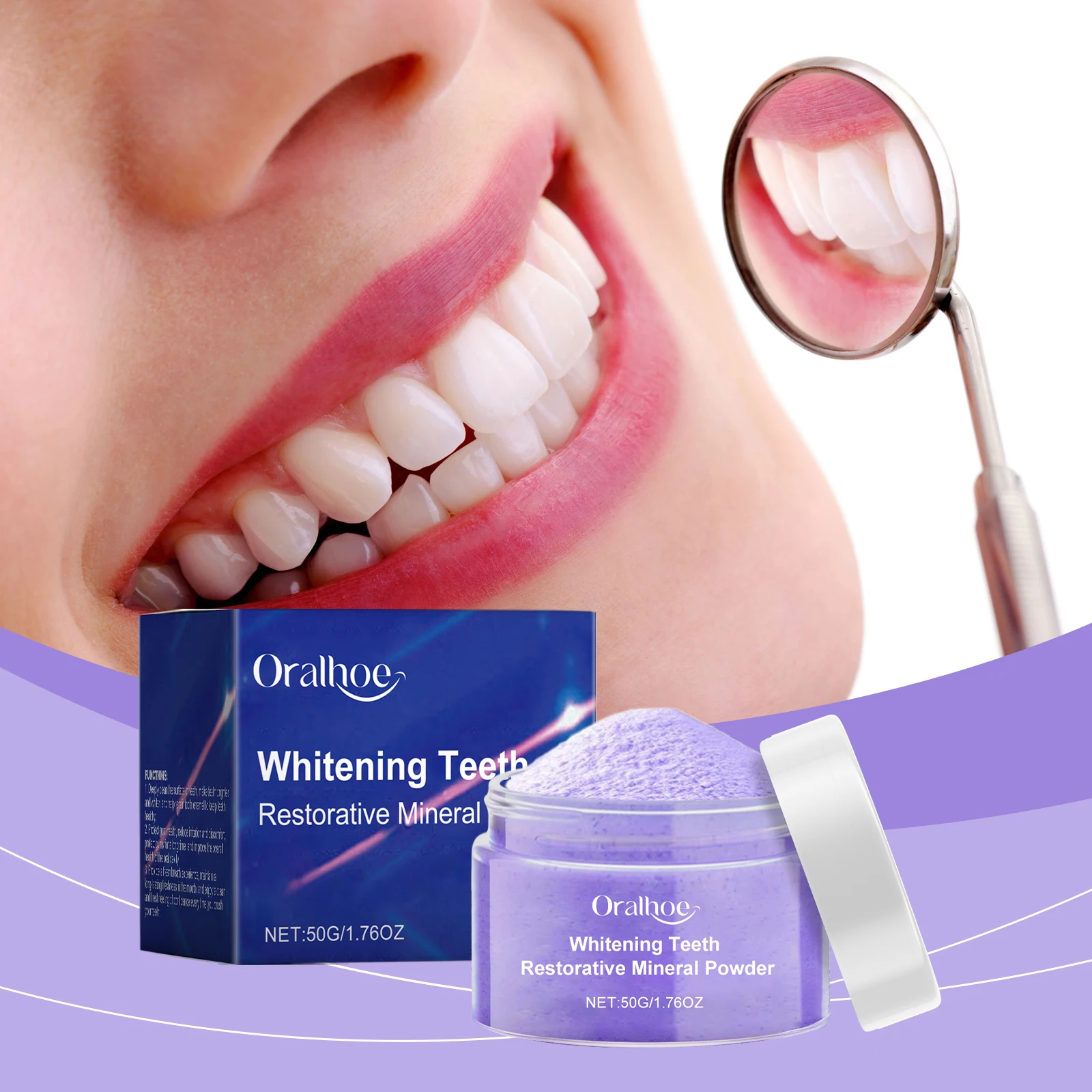 Purple Tooth Whitening Powder Remove Plaque Stains Calculus Bad Breath Yellow Stain Oral Hygiene Cleaning Tooth Care Products
Purple Tooth Whitening Powder Remove Plaque Stains Calculus Bad Breath Yellow Stain Oral Hygiene Cleaning Tooth Care Products