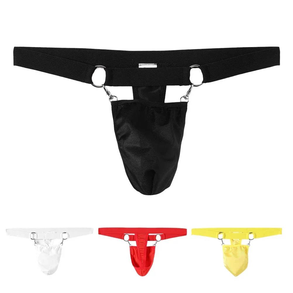 Men Sexy Thong Underwear Double Ring Buckle Stitching T Back Panties Solid Color Comfortable Underpant
Men Sexy Thong Underwear Double Ring Buckle Stitching T Back Panties Solid Color Comfortable Underpant