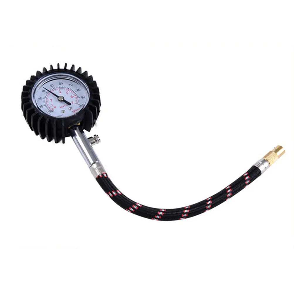 Vehicle Tire Pressure Gauge Black Hose Braided Durable Metal Rubber Guard Auto Tyre Meter High Accuracy Car Tire Gauge
Vehicle Tire Pressure Gauge Black Hose Braided Durable Metal Rubber Guard Auto Tyre Meter High Accuracy Car Tire Gauge