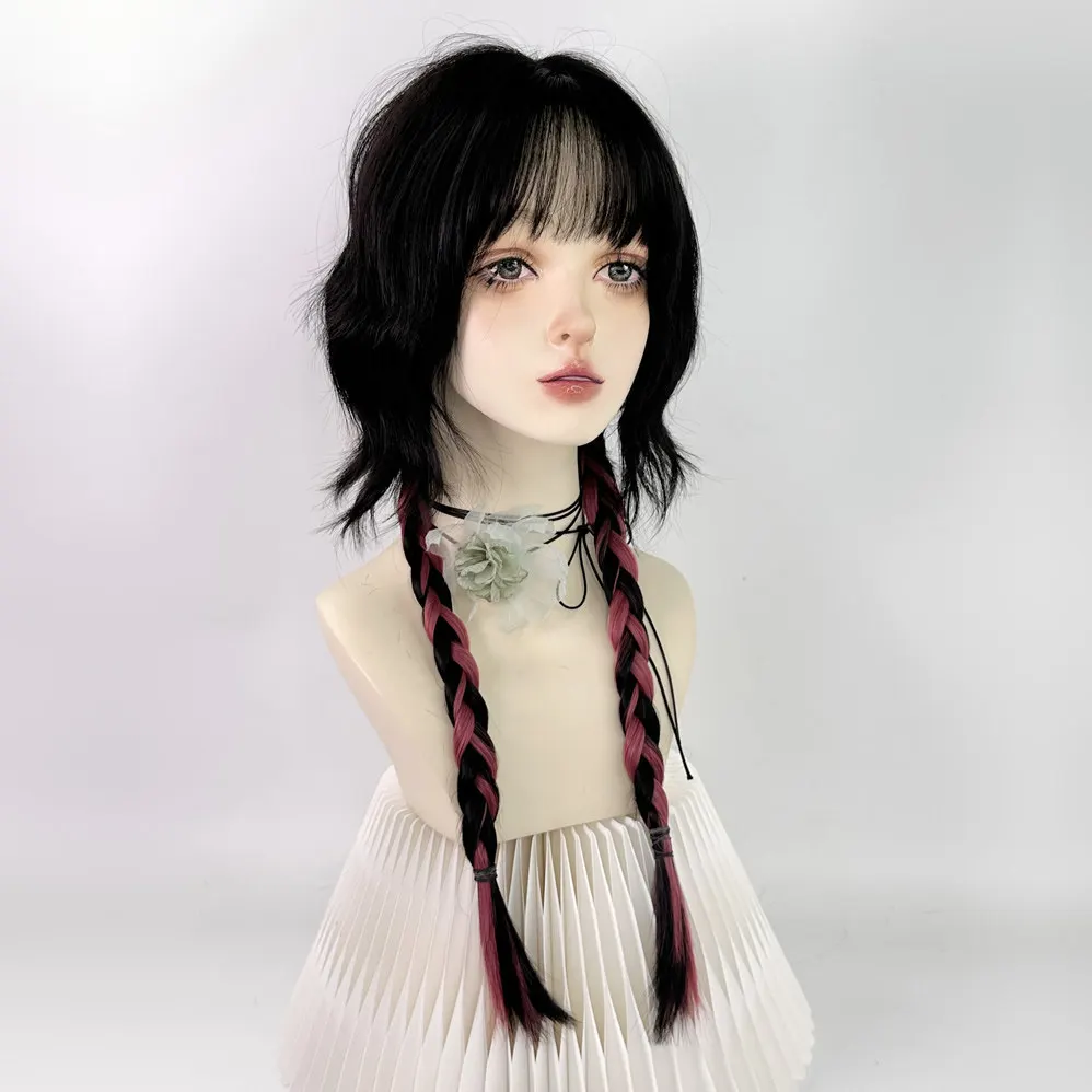 Jellyfish head wig curly hair full head cover female long hair double braid black and red gradual change color water dance
Jellyfish head wig curly hair full head cover female long hair double braid black and red gradual change color water dance