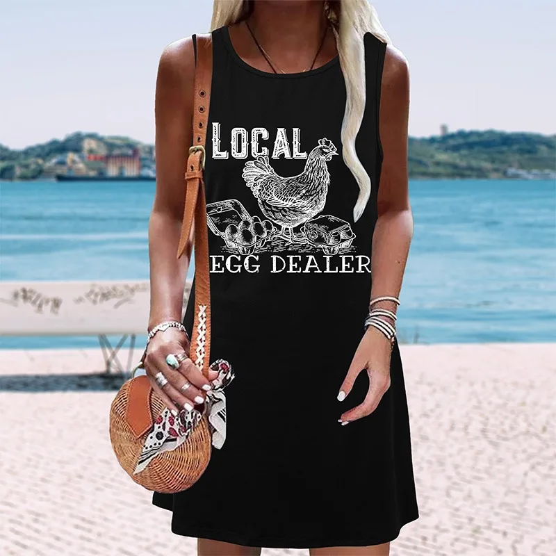 Women's Summer Fashionable and Interesting Sewing Machine Print Decoration Casual Round Neck Sleeveless Mini Straight Tube Skirt
Women's Summer Fashionable and Interesting Sewing Machine Print Decoration Casual Round Neck Sleeveless Mini Straight Tube Skirt