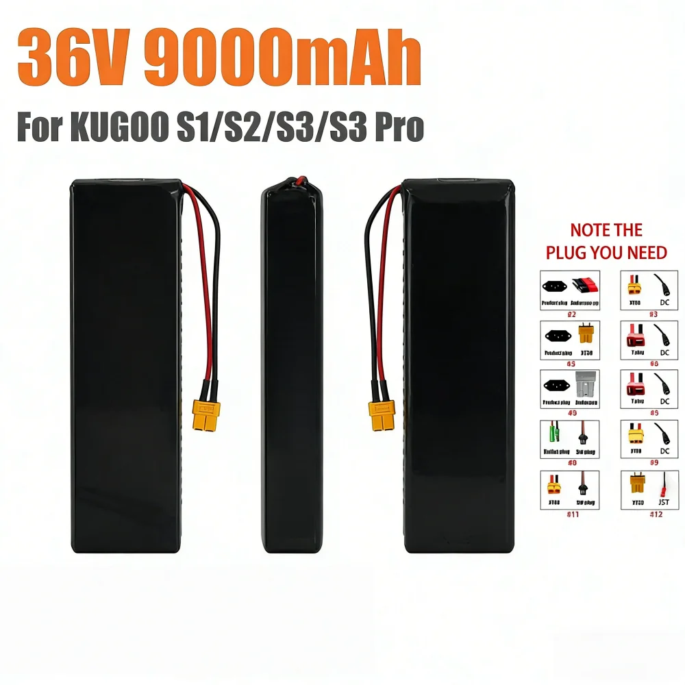 36V 9000mAh 10S3P 18650 Lithium Battery Pack for Kugoo S1 S2 S3/S3 Pro Scooter Battery Etc Accessories with BMS
36V 9000mAh 10S3P 18650 Lithium Battery Pack for Kugoo S1 S2 S3/S3 Pro Scooter Battery Etc Accessories with BMS