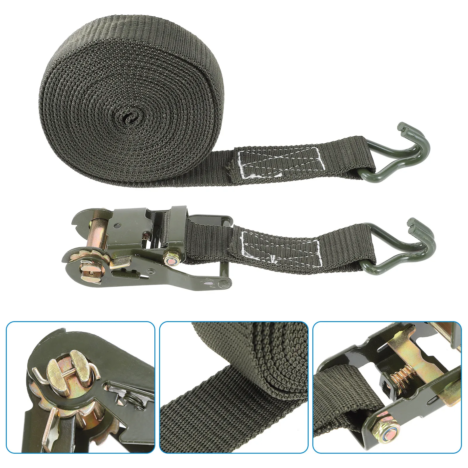 Комплект из 1-го комплекта стяжных ремней с храповым механизмом для грузовиков: сверхмощные, с высокой грузоподъемностью, простые в использовании, быстрая упаковка, компактные.
Комплект из 1-го комплекта стяжных ремней с храповым механизмом для грузовиков: сверхмощные, с высокой грузоподъемностью, простые в использовании, быстрая упаковка, компактные.