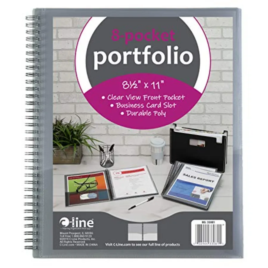 8-Pocket Spiral-Bound Poly Portfolio, Letter Size, 1 Portfolio, Smoke Gray 33081
8-Pocket Spiral-Bound Poly Portfolio, Letter Size, 1 Portfolio, Smoke Gray 33081