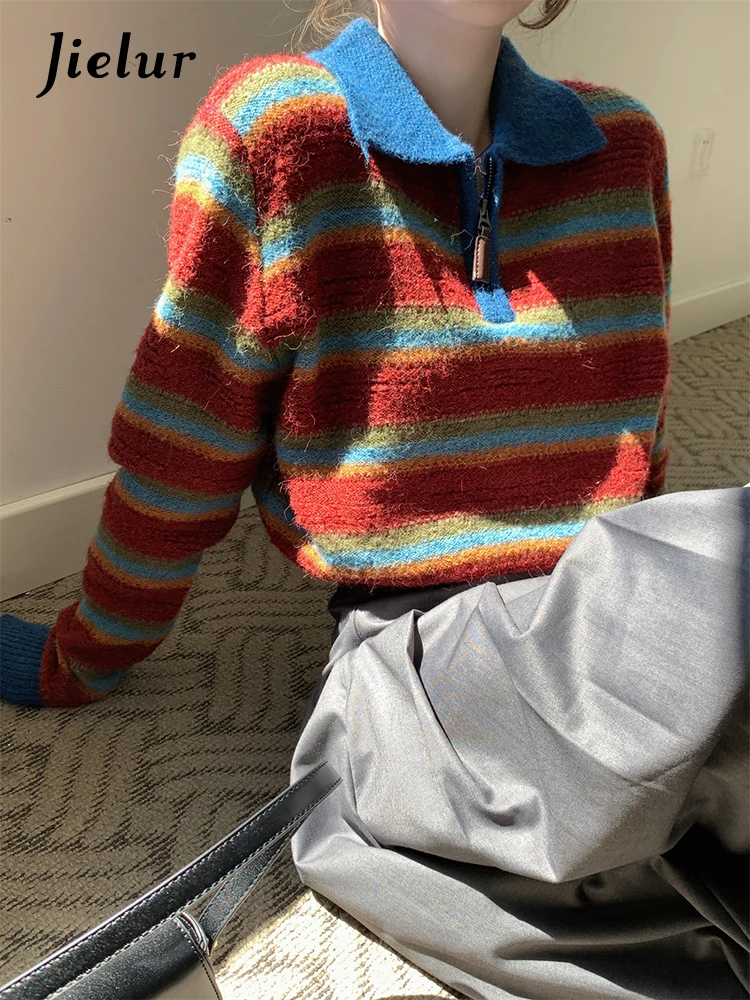 Jielur Autumn New Vintage American Women's Pullovers Casual Loose Knitted Pullovers Woman Red Ladies Street Pullovers Female
Jielur Autumn New Vintage American Women's Pullovers Casual Loose Knitted Pullovers Woman Red Ladies Street Pullovers Female