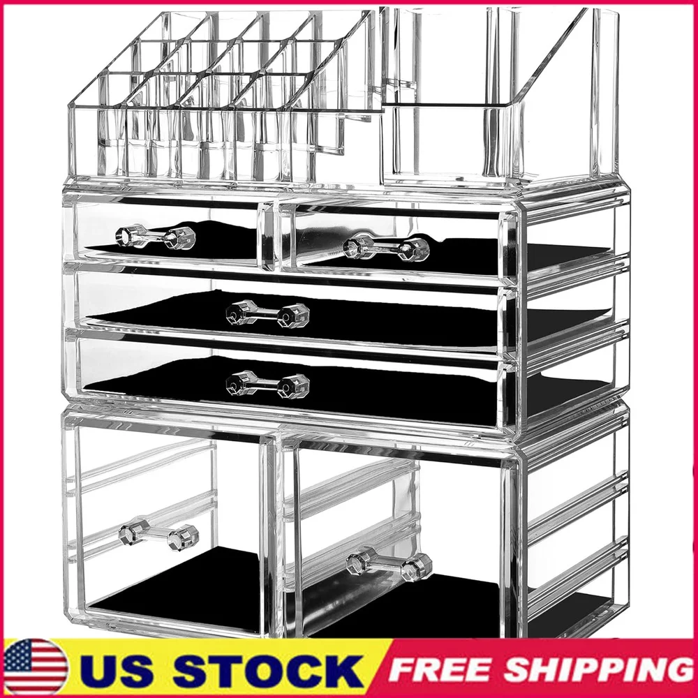 Stackable 3 Pack Clear Makeup Organizer with 6 Drawers Vanity Storage Jewelry Hair Accessories Ideal College Students and Beauty
Stackable 3 Pack Clear Makeup Organizer with 6 Drawers Vanity Storage Jewelry Hair Accessories Ideal College Students and Beauty
