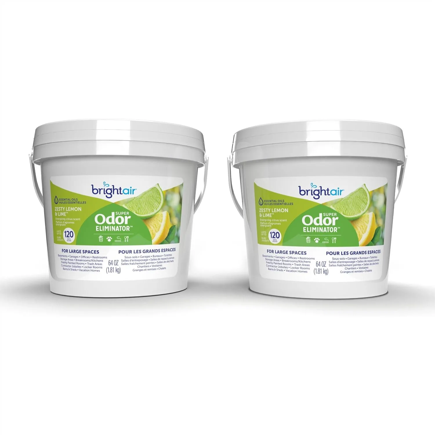 Odor Eliminator Gel for Large Spaces, Zesty Lemon & Lime Scent, 64 oz Bucket Case of 2, Lasts Up to 120 Days Each
Odor Eliminator Gel for Large Spaces, Zesty Lemon & Lime Scent, 64 oz Bucket Case of 2, Lasts Up to 120 Days Each