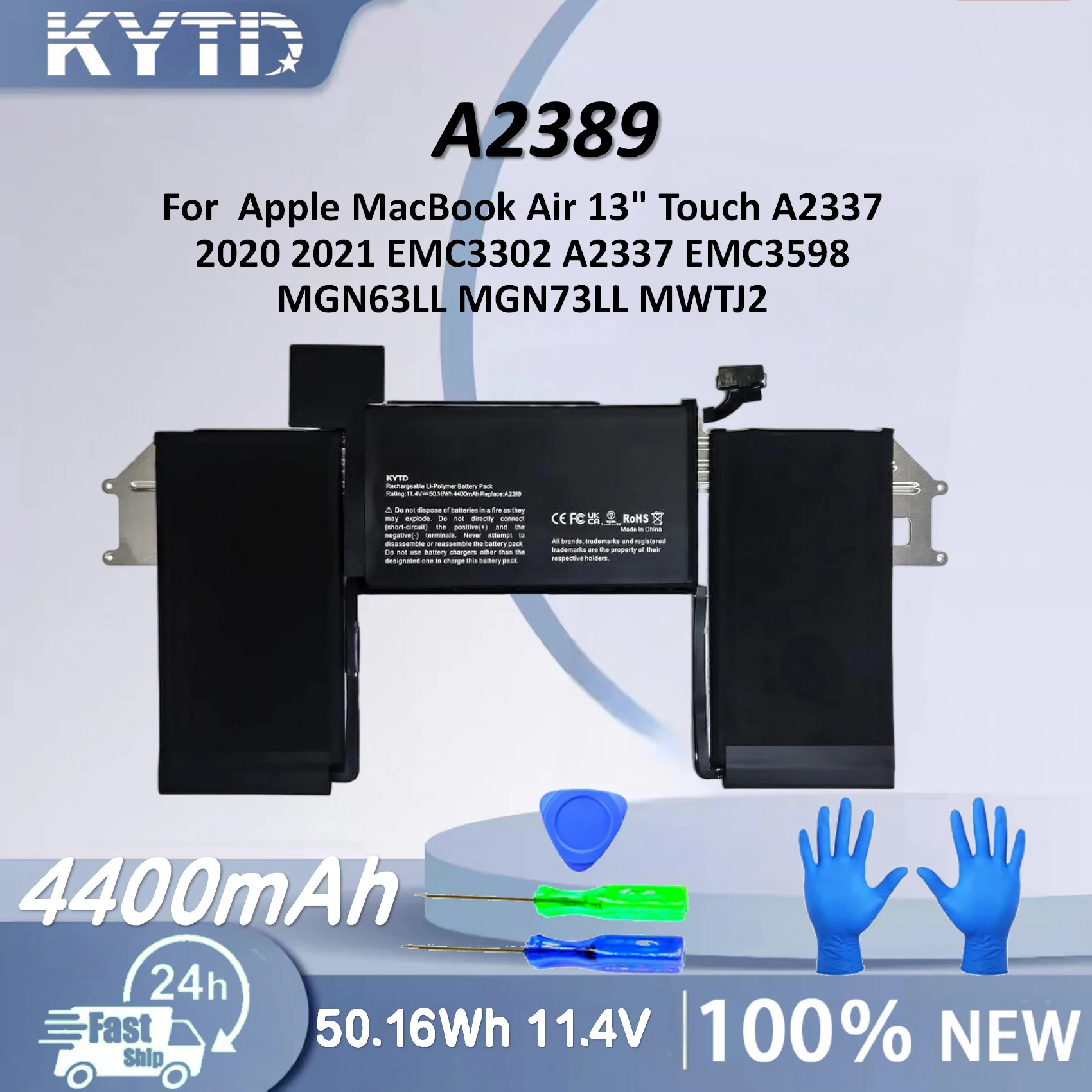 KYTD A2389 Battery For Apple MacBook Air 13" Touch A2337 2020 2021 EMC3302 A2337 EMC3598 MGN63LL MGN73LL MWTJ2 50.16WH
KYTD A2389 Battery For Apple MacBook Air 13" Touch A2337 2020 2021 EMC3302 A2337 EMC3598 MGN63LL MGN73LL MWTJ2 50.16WH
