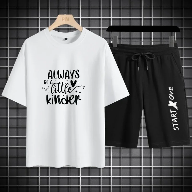 Summer Men's T-shirt Beach Sportswear Short Sleeves + Men's Shorts 2 Clothing Casual Breathable Fashion Track and Field Clothing
Summer Men's T-shirt Beach Sportswear Short Sleeves + Men's Shorts 2 Clothing Casual Breathable Fashion Track and Field Clothing