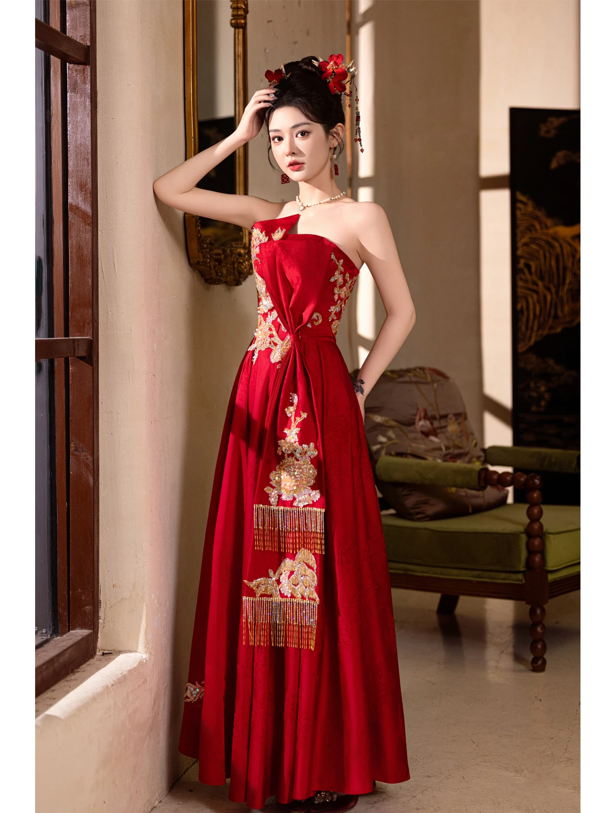 Ele Red Wedding Dr New Chinese Sle National Trend Bridesmaid Gown High Waist Long Skirt Svel Luxury Sensation
Ele Red Wedding Dr New Chinese Sle National Trend Bridesmaid Gown High Waist Long Skirt Svel Luxury Sensation
