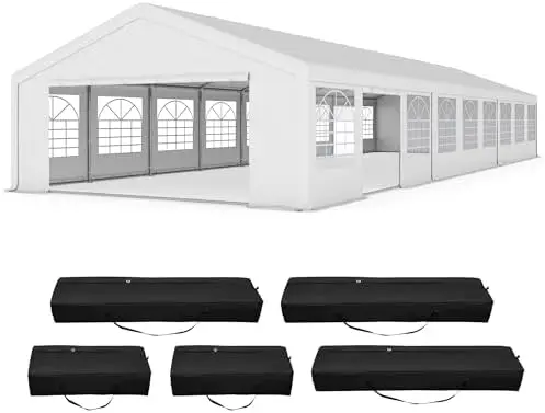 20' x 60' Canopy Party Tent & Carport - Heavy Duty Outdoor Wedding Gazebo with 5 Storage Bags & 4 Sand Bags, Event
20' x 60' Canopy Party Tent & Carport - Heavy Duty Outdoor Wedding Gazebo with 5 Storage Bags & 4 Sand Bags, Event