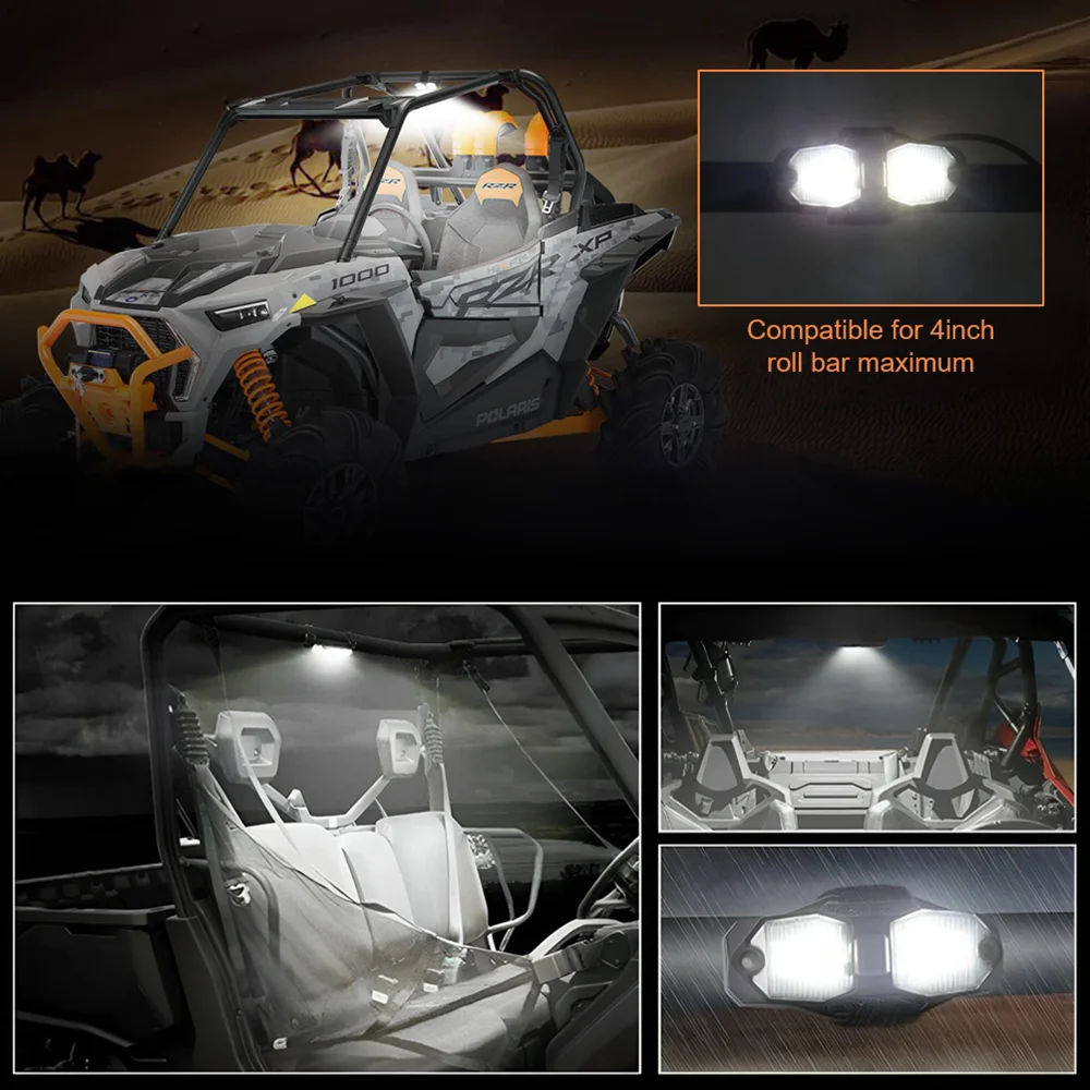 UTV Vehicle Cab Dome LED Light White Bright Waterproof Compatible with Polaris RZR Ranger Can-Am Maverick Defender 12V DC Power
UTV Vehicle Cab Dome LED Light White Bright Waterproof Compatible with Polaris RZR Ranger Can-Am Maverick Defender 12V DC Power