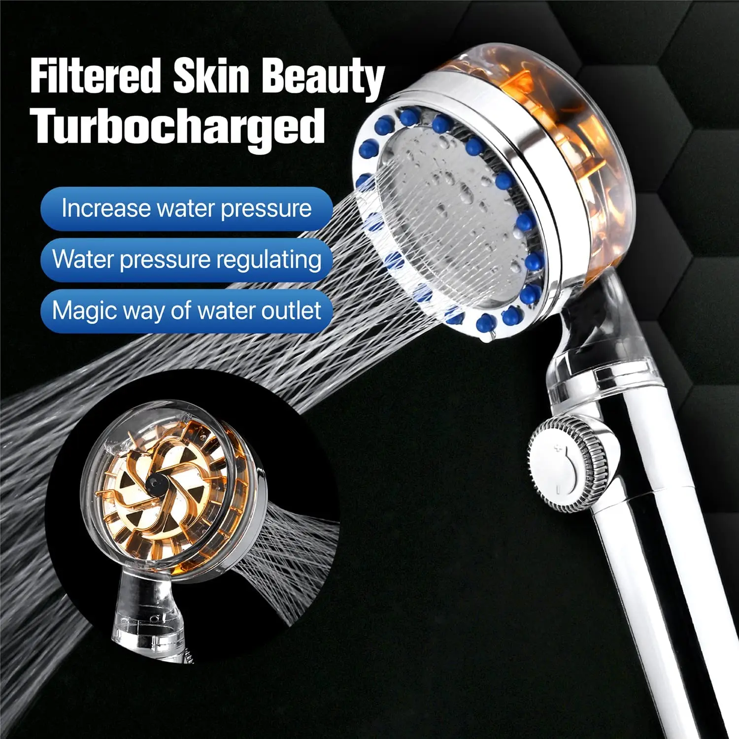 Upgraded Turbo Shower Head High Pressure Water Saving Nozzle Pressurized Showers Filtered Showerhead Bathroom Accessories
Upgraded Turbo Shower Head High Pressure Water Saving Nozzle Pressurized Showers Filtered Showerhead Bathroom Accessories