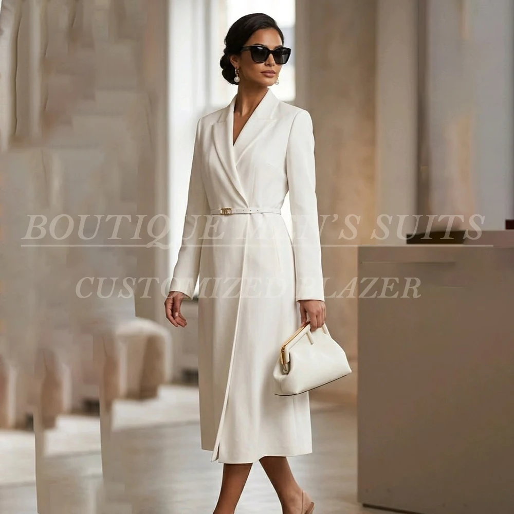 Luxury White Women's Long Blazer Elegant Belted Peak Lapel Piece Jacket Trench Formal Office Travel Elegant Outfits
Luxury White Women's Long Blazer Elegant Belted Peak Lapel Piece Jacket Trench Formal Office Travel Elegant Outfits