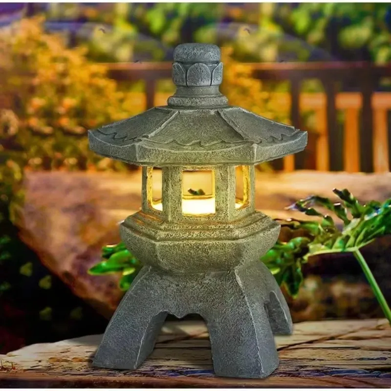 Solar Powered Pagoda Lamp with Resin Structure and LED Lighting, Stone Veneer and Solar Panels for Zen Garden Balcony Decoration
Solar Powered Pagoda Lamp with Resin Structure and LED Lighting, Stone Veneer and Solar Panels for Zen Garden Balcony Decoration