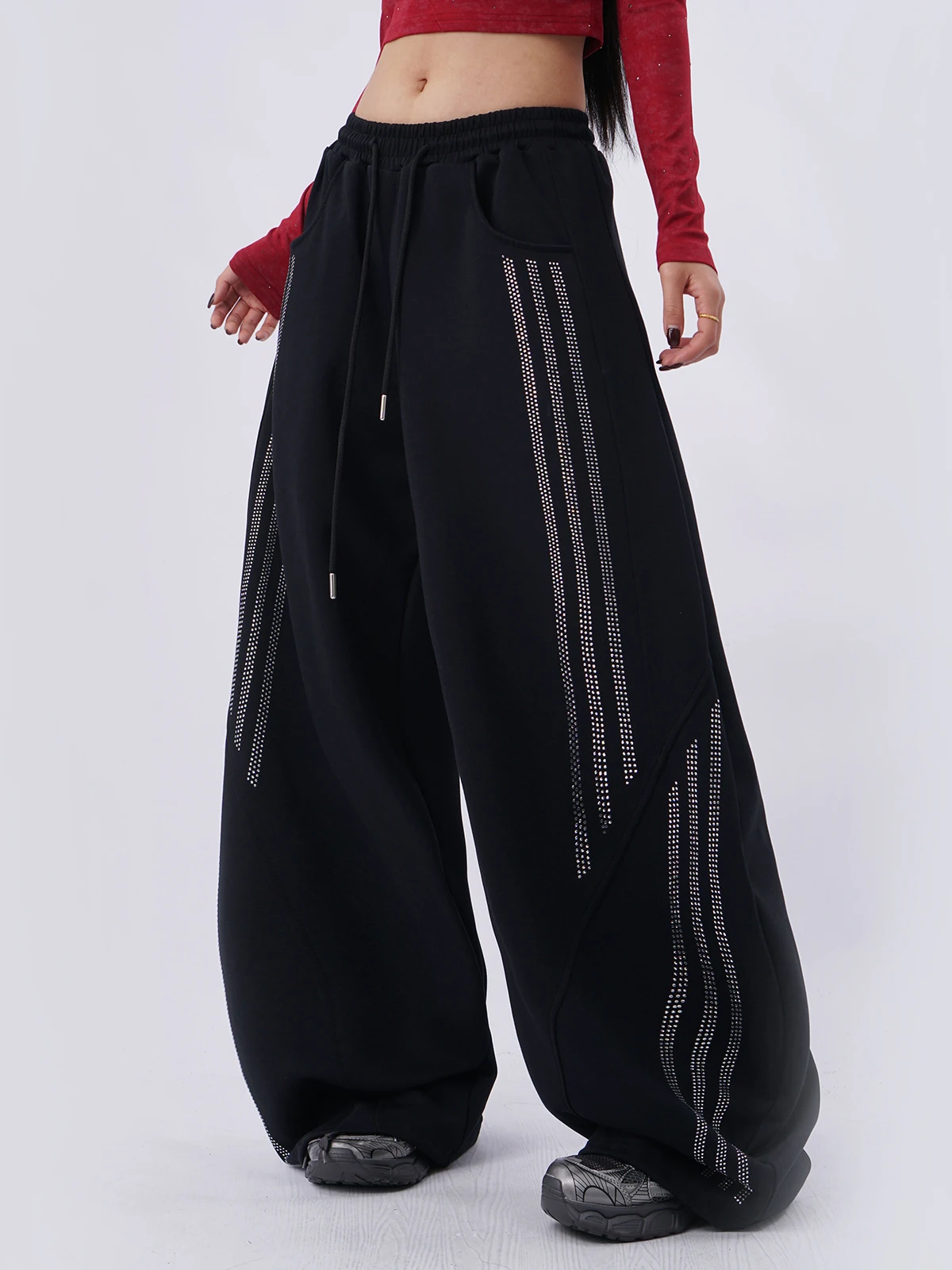 Bla Loose Women's Work Pants iny Tee Bars Wide Leg Casual Trousers with Rhinestones Street Sle K Loose Fit Cargo
Bla Loose Women's Work Pants iny Tee Bars Wide Leg Casual Trousers with Rhinestones Street Sle K Loose Fit Cargo