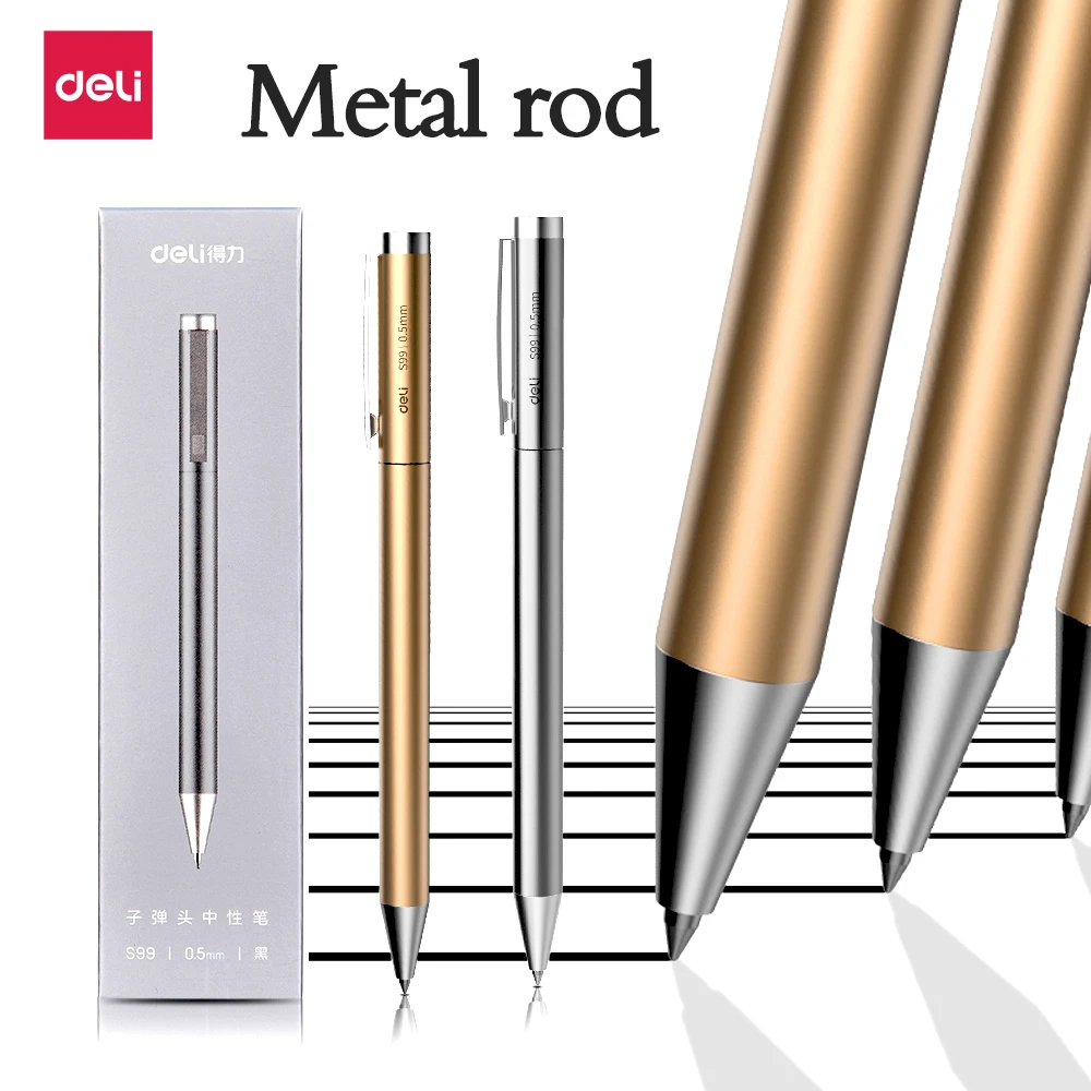 DELI Neutral Ink Pen 0.5mm Metal Ballpoint Pen Gold Silver Office Supplies Writing Rotary High Quality Neutral Pen
DELI Neutral Ink Pen 0.5mm Metal Ballpoint Pen Gold Silver Office Supplies Writing Rotary High Quality Neutral Pen