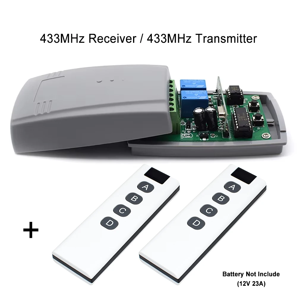 2CH Universal 433MHz Garage Gate Door Opener Controller RF Receiver Decoder/Translator Module 2 Way Relay Momentary DC12V 24V
2CH Universal 433MHz Garage Gate Door Opener Controller RF Receiver Decoder/Translator Module 2 Way Relay Momentary DC12V 24V