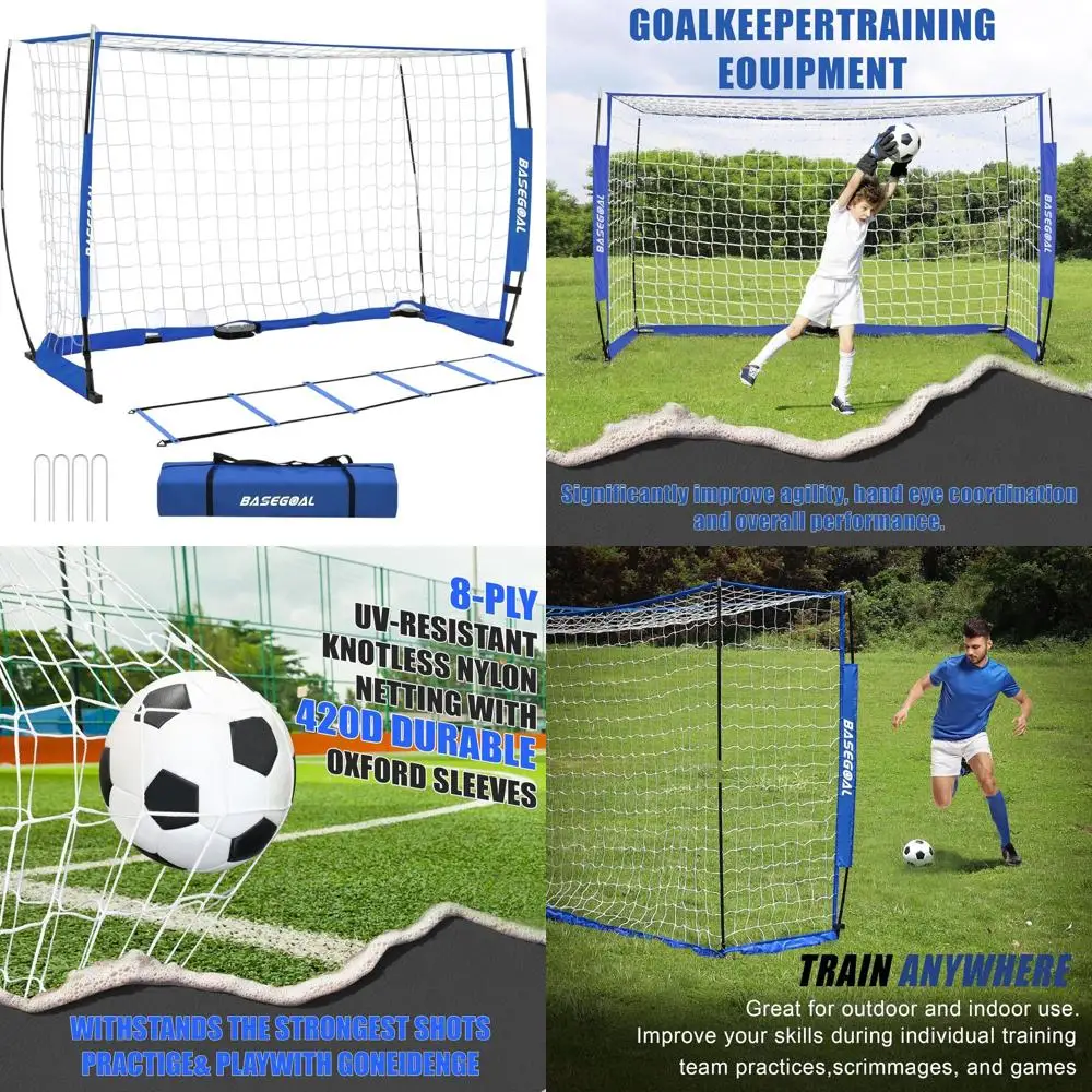Portable Soccer Goal Set with Foldable Metal Base and Agility Training Ladder for Backyard Use
Portable Soccer Goal Set with Foldable Metal Base and Agility Training Ladder for Backyard Use