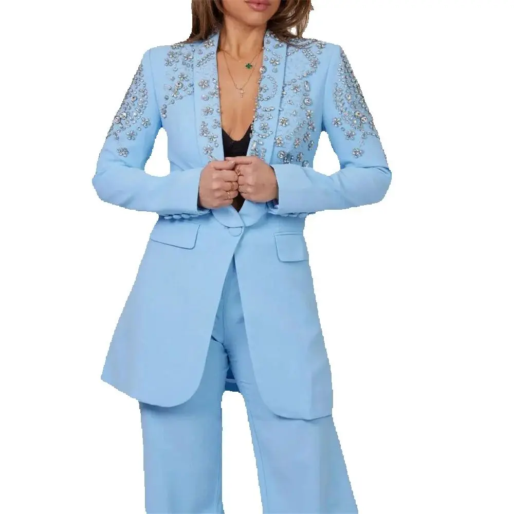 Metallic Jewelry Ornament Women Pant Suits Designer Business Ladies Office Prom Blazer Tailor-made Mother Of Bride Dresses 2Pcs
Metallic Jewelry Ornament Women Pant Suits Designer Business Ladies Office Prom Blazer Tailor-made Mother Of Bride Dresses 2Pcs