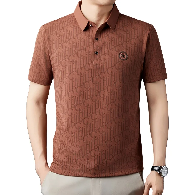 Summer Men's Fashion Comfortable Ice Silk Lapel T-shirt Business Casual Breathable Polo Shirt Thin Short Sleeve Printed T-shirts
Summer Men's Fashion Comfortable Ice Silk Lapel T-shirt Business Casual Breathable Polo Shirt Thin Short Sleeve Printed T-shirts