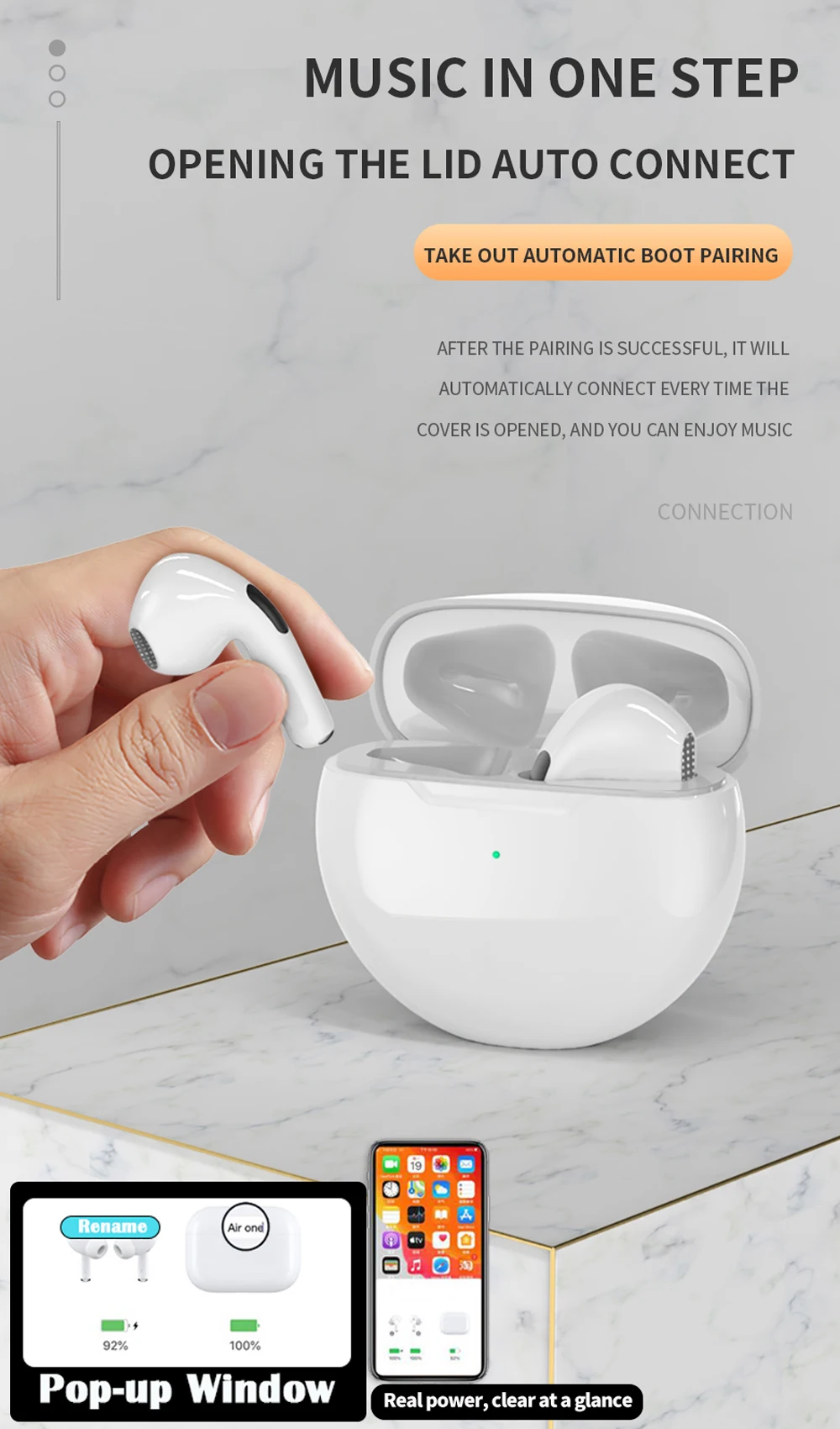 Original Air Pro6 Wireless Headphones With Mic TWS Fone Bluetooth Earphone Stereo Earbuds Sport Running Earpiece For IOS&Andorid
Original Air Pro6 Wireless Headphones With Mic TWS Fone Bluetooth Earphone Stereo Earbuds Sport Running Earpiece For IOS&Andorid