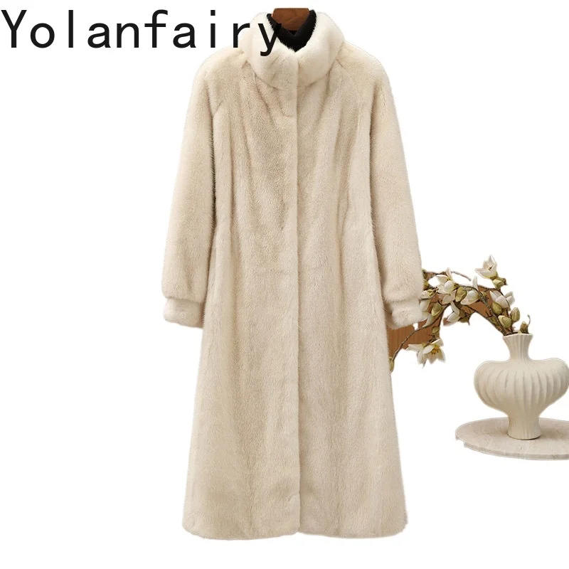 YOLANFAIRY Натуральная шуба из меха норки для женщин, роскошная зимняя элегантная шуба средней длины с воротником-стойкой, Abrigos Mujer
YOLANFAIRY Натуральная шуба из меха норки для женщин, роскошная зимняя элегантная шуба средней длины с воротником-стойкой, Abrigos Mujer