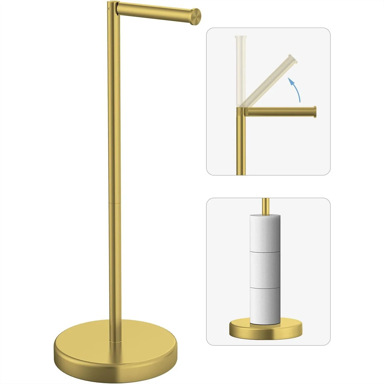Freestanding Toilet Paper Holder Stand with Storage for 4 Rolls, Rustproof 304 Stainless Steel, Fits All Rolls, Easy Assembly
Freestanding Toilet Paper Holder Stand with Storage for 4 Rolls, Rustproof 304 Stainless Steel, Fits All Rolls, Easy Assembly