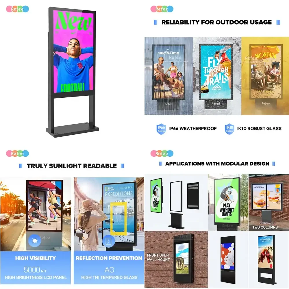 Readable Kiosk IP65 3000 Nits Android Totem Electrical Advertising Screen Outdoor LCD Display Digital Signage
Readable Kiosk IP65 3000 Nits Android Totem Electrical Advertising Screen Outdoor LCD Display Digital Signage