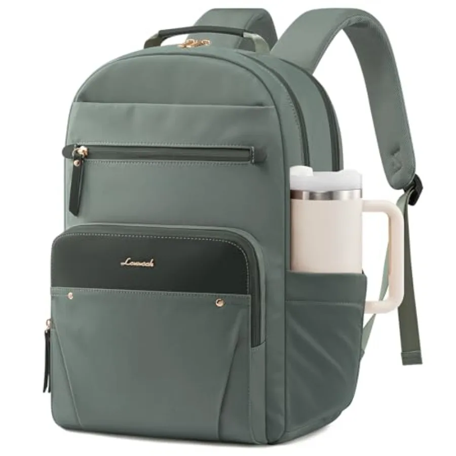 Laptop Backpack for Women with Leather Trim and Tumbler Pockets,"Work Backpack Purse, Travel Personal Item Bag, Carry On Busess
Laptop Backpack for Women with Leather Trim and Tumbler Pockets,"Work Backpack Purse, Travel Personal Item Bag, Carry On Busess